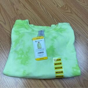 Tie Dye Sweatshirt - Neon Lime Green Crewneck
